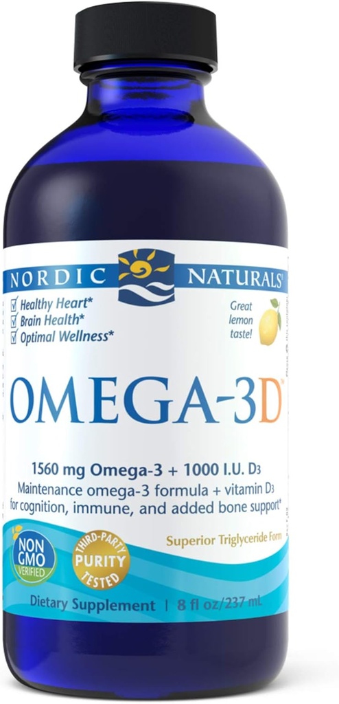 Nordic Naturals Omega-3D Liquid, 8-Ounce, 0.88 Flaschen