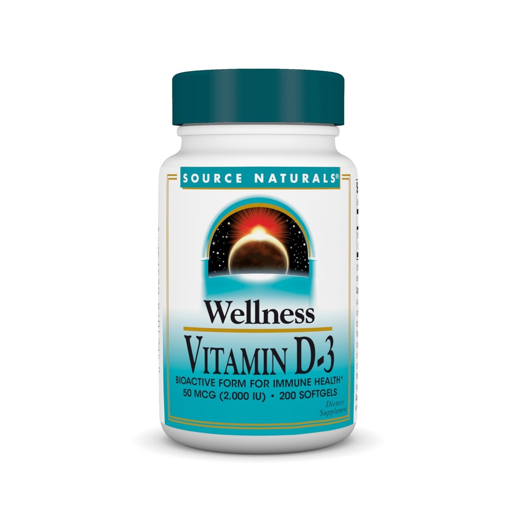 Quelle Naturals Wellness Vitamin D-3 2000 iu Bioaktive Form für Immungesundheit* - 200 Softgels