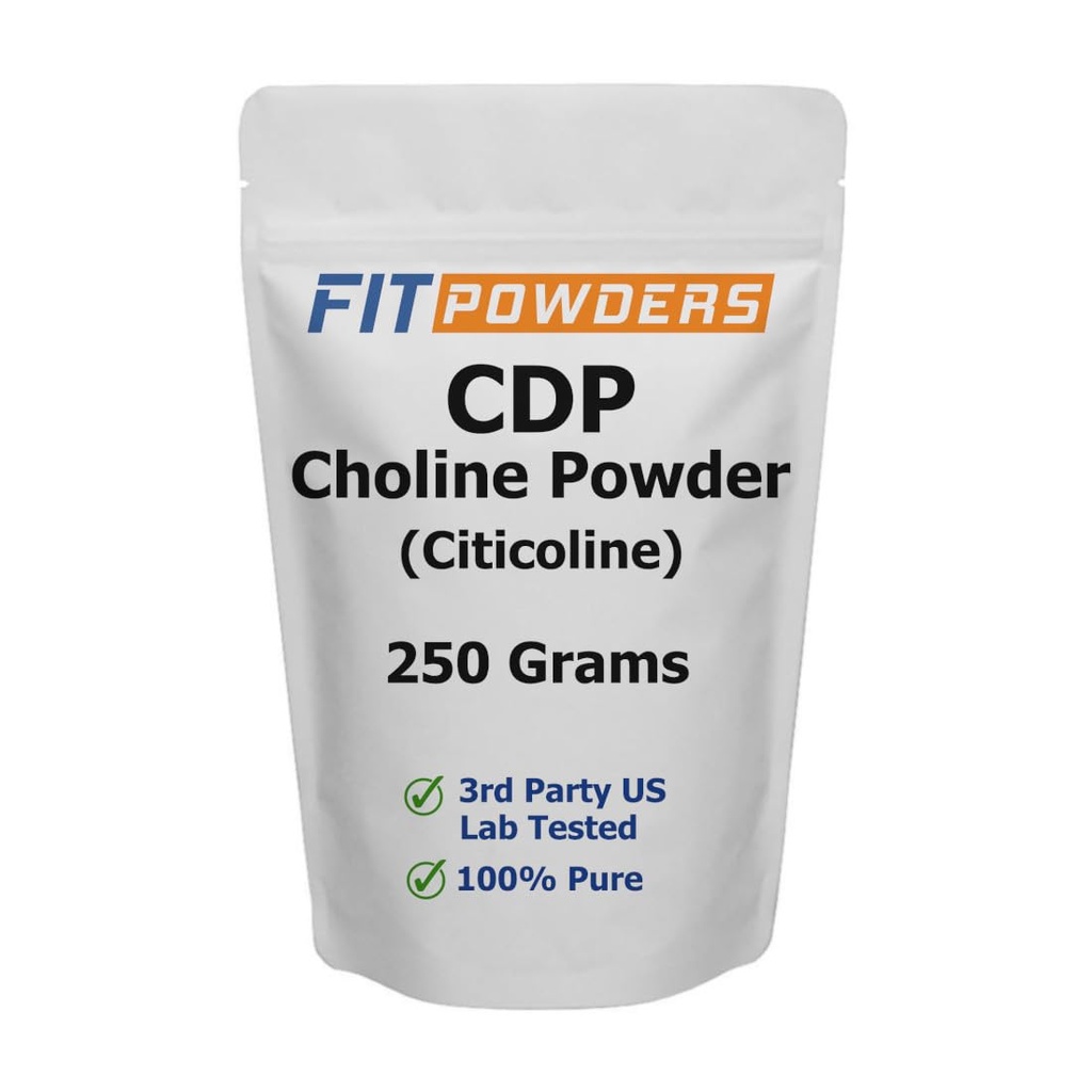 Citicoline-Pulver, CDP Choline-Pulver mit Scoop, Non-GMO, Kognitive Ergänzung für Gedächtnis und Lernen (250 Gramm)