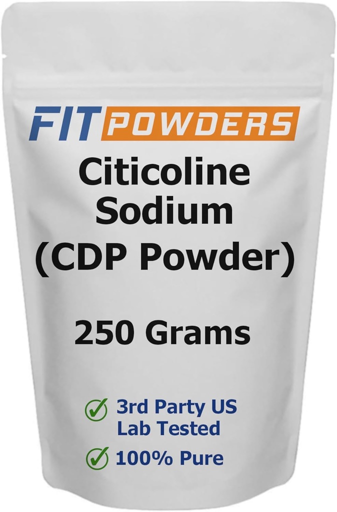 Citicoline-Pulver, CDP Choline-Pulver mit Scoop, Non-GMO, Kognitive Ergänzung für Gedächtnis und Lernen (250 Gramm)