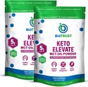 BioTrust Keto Elevate – C8 MCT Ölpulver – Ketogenic MCT Kaffee Creamer, Keto Coffee Creamer – Clean Energy, Mental Focus & Clarity – 100% Caprylic Acid MCT Powder, Non-GMO (Unflavored, 40 Servierungen)