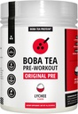 Boba Tea Pre-Workout Powder | Lychee Flavor | 125-250mg Caffeine | L-Citrulline, Beta Alanine, Alpha-GPC | Real Ingredients | Premium Pre Workout Powder for Men and Women | 20-40 Servings