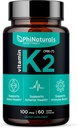 PhiNaturals Vitamin K2 Mk7 100 mcg Vegan 60 Kapseln Knochen Gesundheit Herz Herz Herz Herz Herz Herz-Kreislauf-Arterien - VIT k-2 MK-7 100mcg Supplement von Natto