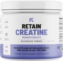 RETAIN Creatin Monohydrat-Pulver (60 Serv) - 100% Micronized High Absorption Creatine Monohydrat, Lean Muscle Maß & Recovery