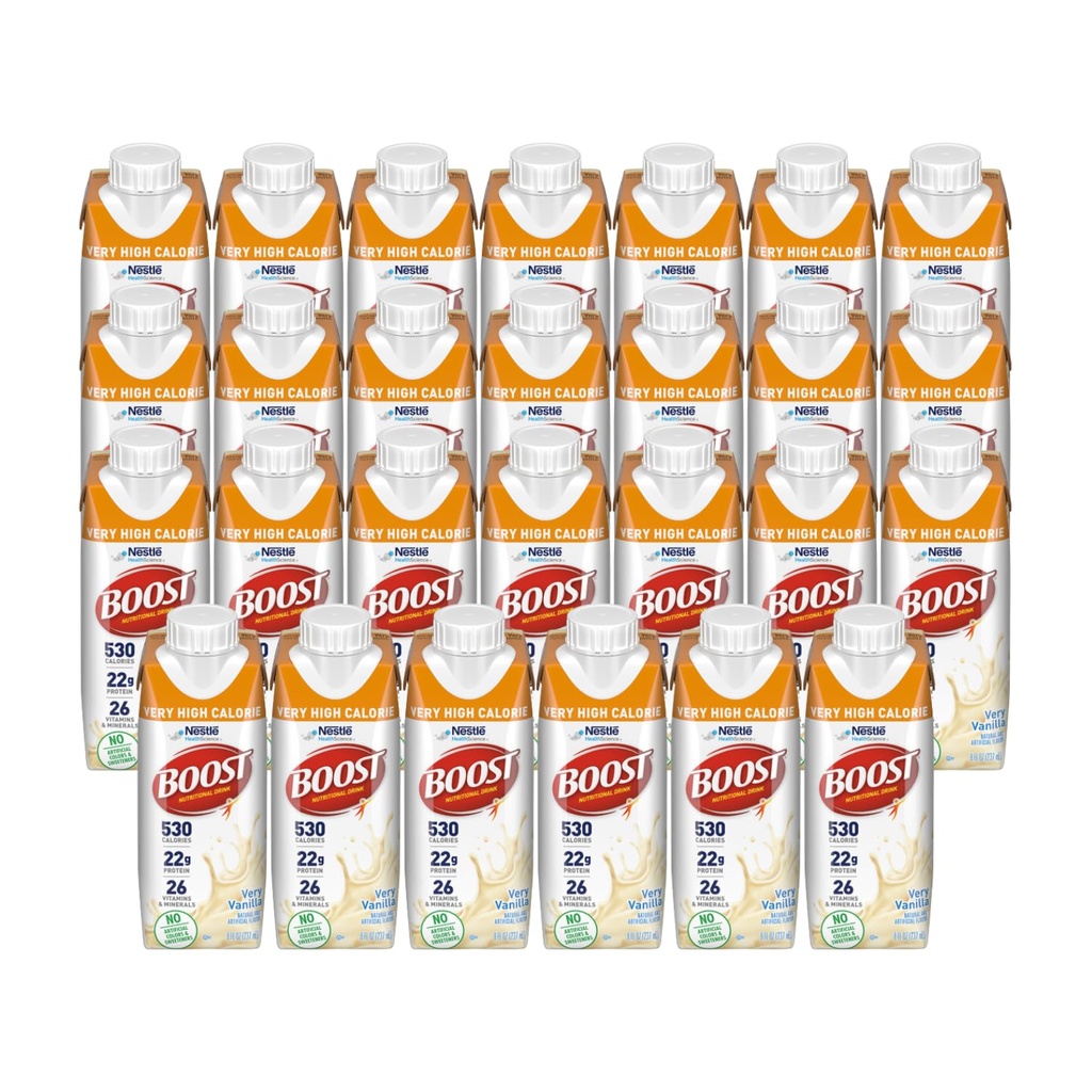 Erhöhen Sie sehr hohe Kalorien-Nahrungsgetränk, sehr Vanille - keine künstlichen Farben oder Süßungsmittel - 8 FL OZ (Pack mit 27)