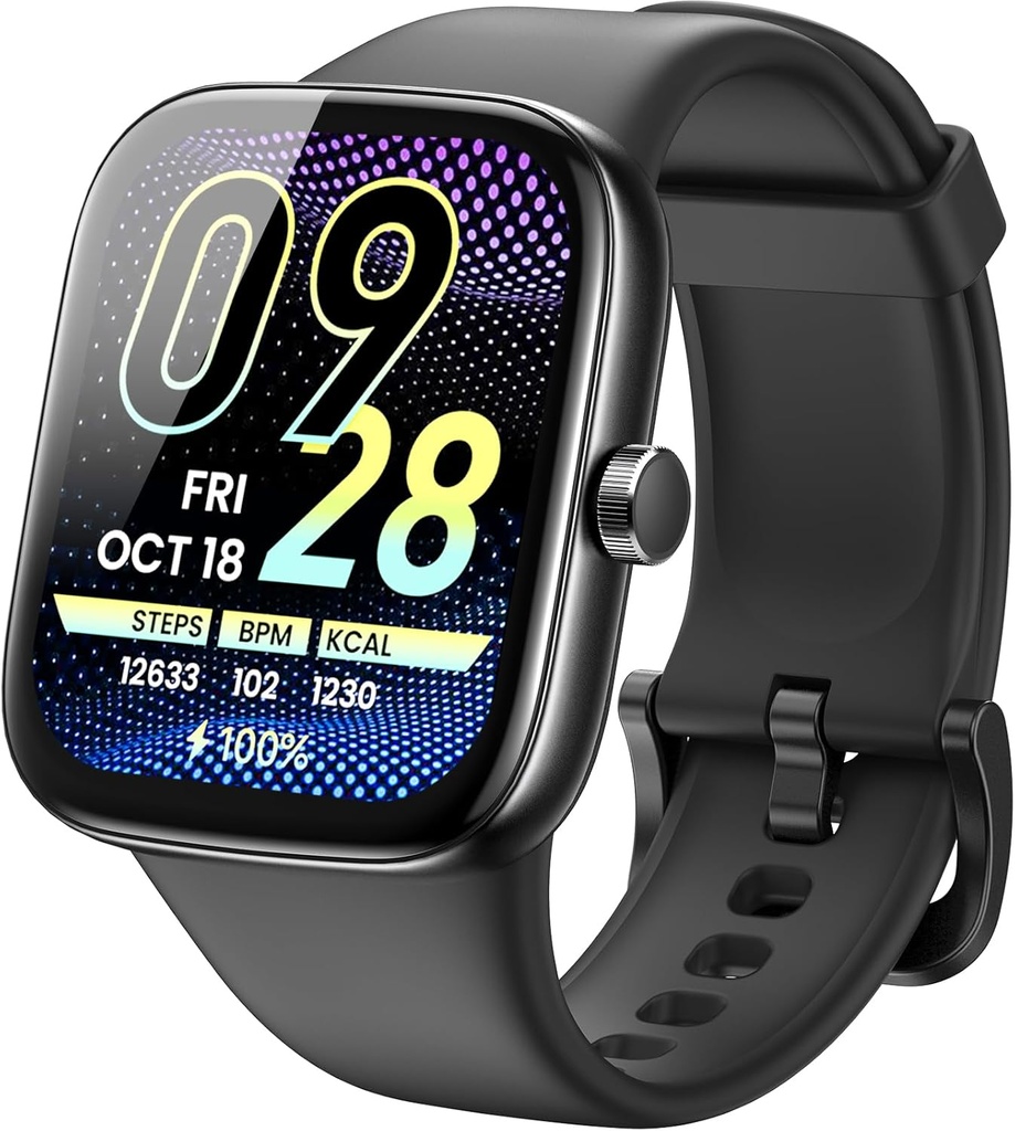 TOZO AMOLED S7 Smart Watch Bluetooth Call 1.85 Zoll Ultra HD Bildschirm, Dynamische Dials Nachrichten Push 100+ Sportarten, Erkennen menschliche Gesundheit Schlaf Monitor mit hoher Batterieleben, Touch-Funktion