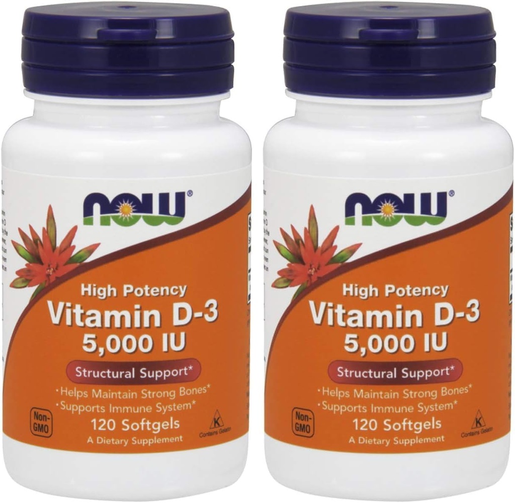 Vitamine D-3 5 000 UI,120 softgels (paquet de 2)