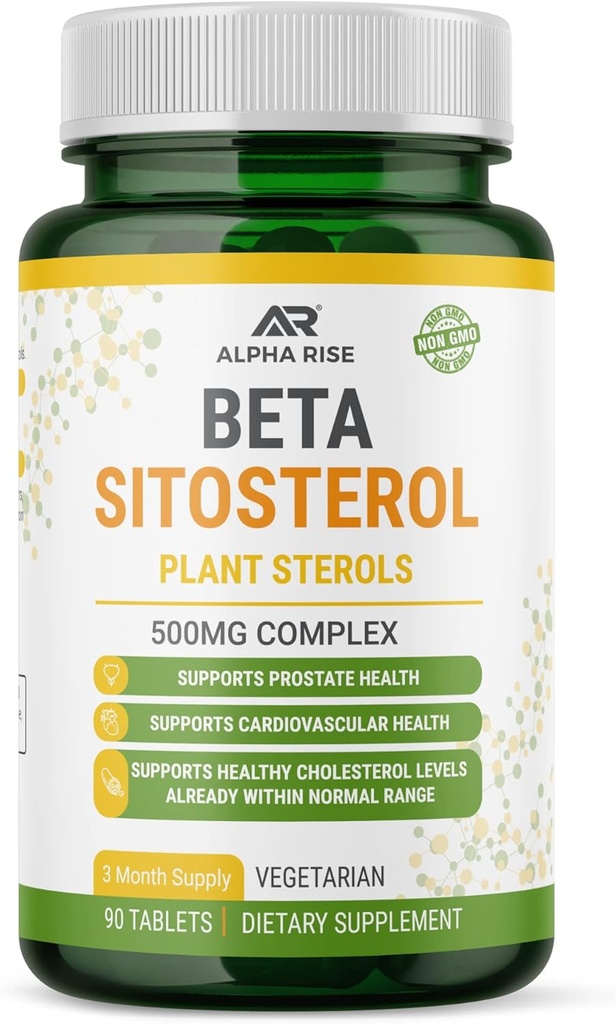 Beta Sitosterol - 500mg Tabletten - Non-GMO - Unterstützung Prostata und gesunde Cholesterol Niveaus - Phytosterols Complex - Natürliche Pflanzen Sterole und Stanols