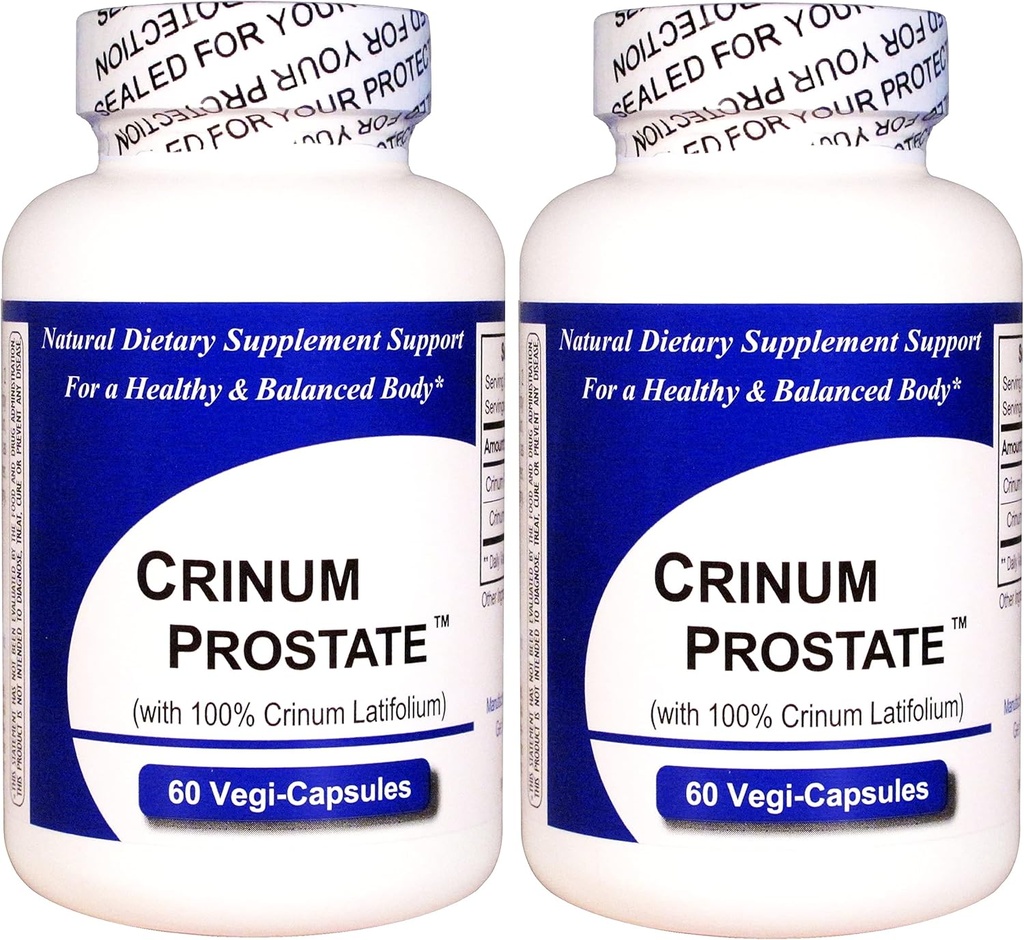 Crinum Prostate 2-Pack (120 Capsules Totales) 100% Concentré Vietnamien Crinum Latifolium, Contient NO Chargeurs synthétiques tels que le Dioxyde de Silicone, Talc, Magnésium Stéré, etc.
