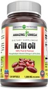 Erstaunliches Omega Krill Öl mit Omega 3s EPA, DHA, Phospholipide und Astaxanthin 1000 Mg pro Portion 120 Softgels Supplement | Non-GMO | Glutenfrei