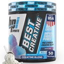 BPI Sports Meilleure Créatine - Creatine Poudre monohydratée pour hommes et femmes, Sel himalayen - Résistance, Pompe, Endurance, Croissance musculaire, Définition musculaire - Non Bloat - Cône de neige - 50 portions - 10.58 Oz