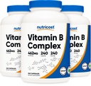 Nutricost High Potency Vitamin B Complex 462mg, 240 Kapseln (3 Flaschen) - mit Vitamin C