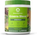 Amazing Grass Greens Blend Energy: Smoothie Mix, Super Greens Poudre et caféine végétale avec Matcha Green Tea & Beet Root Powder, Citron Lime, 30 portions (Packaging May Vary)