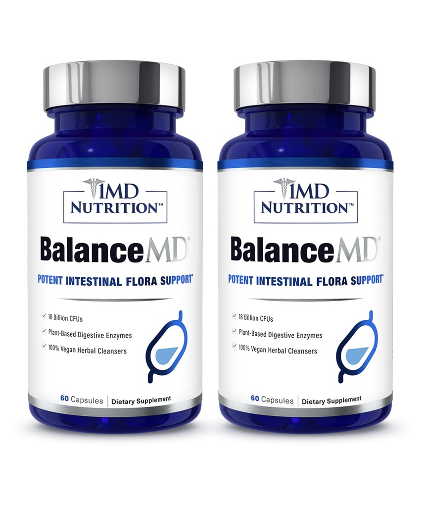 1MD Nutrition BalanceMD Vaginal Probiotiques de l'origan et de l'acide caprylique avec Lactobacillus et enzymes digestives