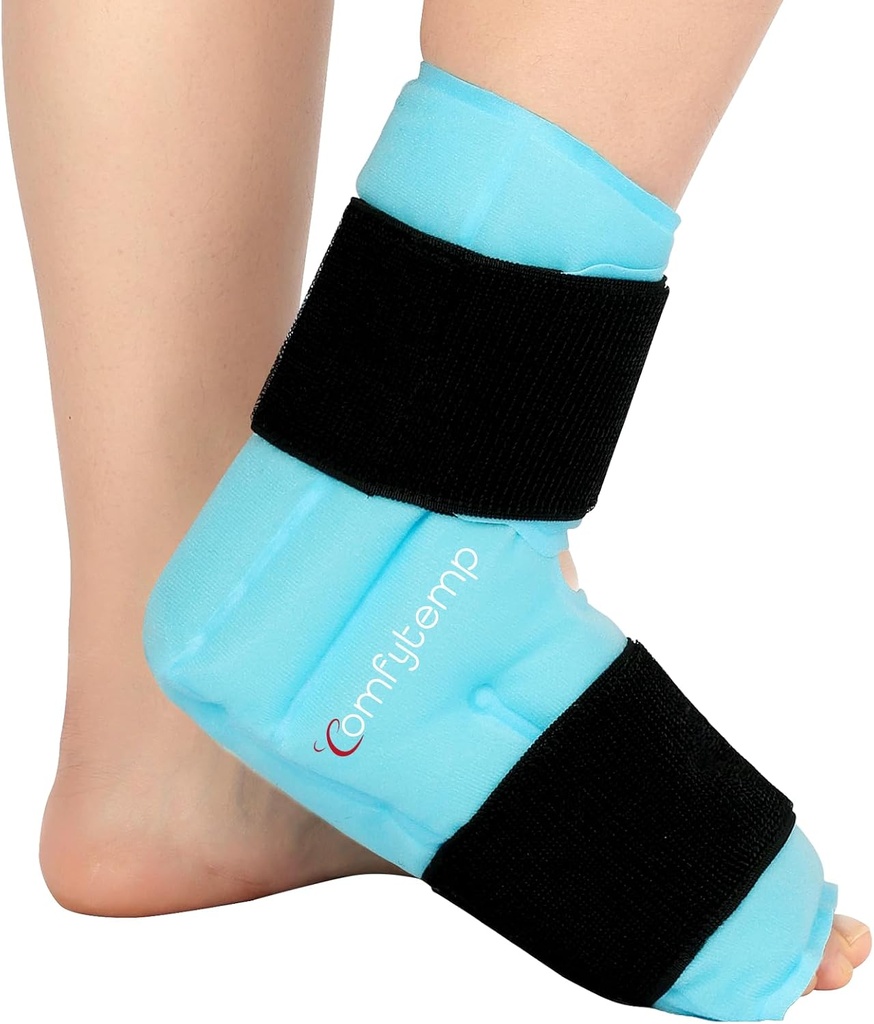 Comfytemp Knöchel Fuß Ice Pack Wrap für Plantar Fasciitis Relief, FSA Eligible, Knöchel Brace für Sprained Knöchel, Fersenspur, Schwellung, Achilles Tendonitis, Schmerzen, Hot Cold Physical Therapy Gifts, 1 Stk