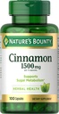 Nature's Bounty Cinnamon Kapseln, Kräuterergänzung, Unterstützt Zucker Stoffwechsel, 1500mg, 100 Kapseln