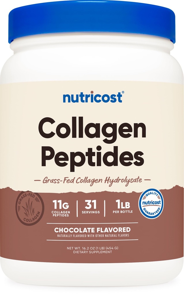 Nutricost Collagen Peptides Powder 1LB (454 G) (Chocolate) - Gras Fed Bovine Collagen Hydrolysat