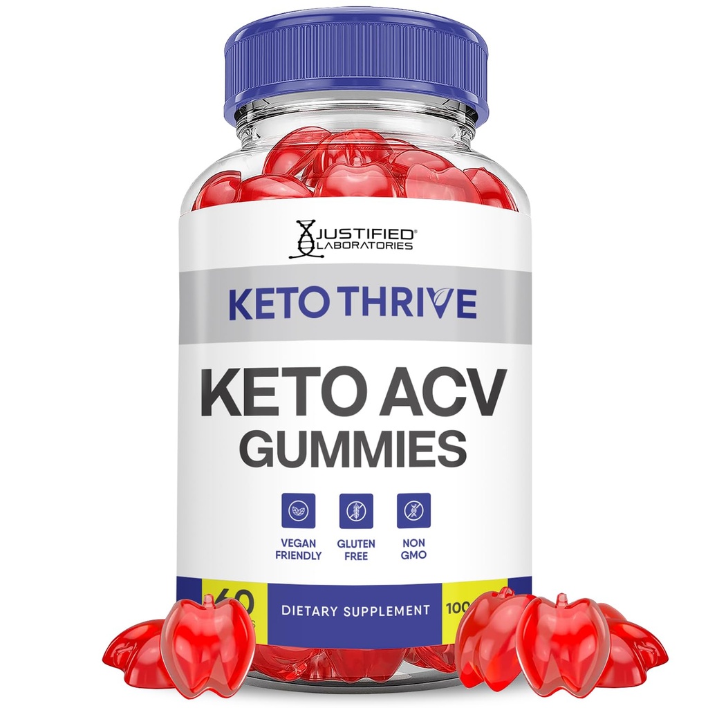 Keto Thrive Keto ACV Gummies Advanced Formula 1000MG Keto Thrive Keto Gummies vinaigre de cidre de pomme formulé avec jus de betterave de grenade poudre B12 végétalien non OGM 60 Gummys