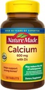 Natur gemacht Kalzium 600 mg mit Vitamin D3, Nahrungsergänzungsmittel für Knochenunterstützung, 120 Tabletten (Pack von 3)