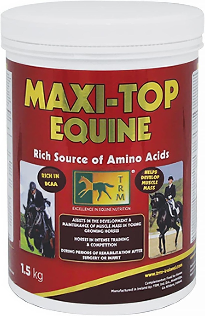 TRM Maxi-Top Horse Feed Protein und Vitamin E Supplement | Aminosäuren und Antioxidantien für Equine Muskelwachstum und Entwicklung - 3.3 lb (1.5 Kg) - 3.3 lb