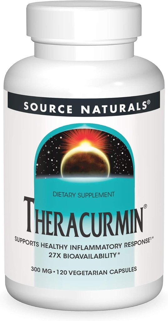 Source Naturals Theracurmin, soutient une réponse inflammatoire saine*, 300 mg - 120 capsules végétariennes
