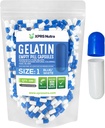 XPRS Nutra Größe 1 Leere Kapseln - 500 Graf Leere Gelatine Kapseln - Pille DIY Kapsel Füllung - Pure Bovine Pill Gel Kapseln für Do-It-Yourself Ergänzungen (blau/weiß)