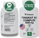 Tongkat Ali 1000MG Supplément d'extrait - 30 jours d'approvisionnement - Athlétique Performance Support - Aphrodisiaque naturel, Testostérone & Immunity Support - Potent Antioxydant Avantages