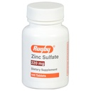 Rugby Sulfate de zinc 220 mg Comprimés - Fait avec le sulfate de zinc Heptahydrate - Supplément alimentaire - 100 Compte (1 paquet)
