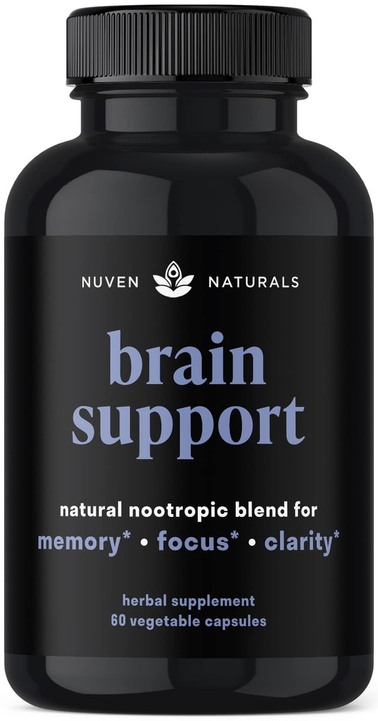 Brain Support Supplement - Natürliche Gedächtnis- und Fokusergänzung mit Lion’s Mane, Ginkgo Biloba, Bacopa Monnieri & Ashwagandha Root - Natürliche Nootropics & Brain Booster | 60 Kapseln