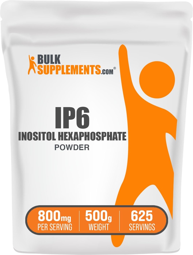 BulkSupplements.com Poudre IP6 - Inositol Hexaphosphate, Supplément IP6 - Supplément Inositol pour support immunitaire, sans gluten, 800mg par portion, 500g (1,1 lb) (paquet de 1)