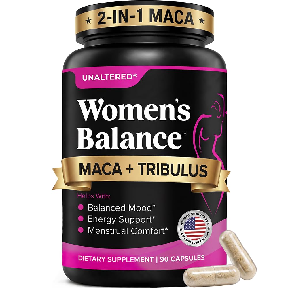 UNALTERED Hormon Balance & Mood Unterstützung für Frauen - Natürlich unterstützt Hormonal Balance & Energie mit Tribulus Terrestris & Red Maca Root Extract - Nahrungsergänzung - 90 Vegan Kapseln