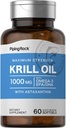 Piping Rock Krill Öl 1000 mg Softgels | 60 Count | mit Omega 3, EPA, DHA | Non-GMO, Glutenfrei