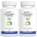 Liposomal Fisetin mit Quercetin-Ergänzungen 1200 mg pro Servierung, Hohe Absorption Polyphenole Antioxidantien für Frauen,Men,Non-GMO,Gluten-Free,2 Flaschen-120 Softgele