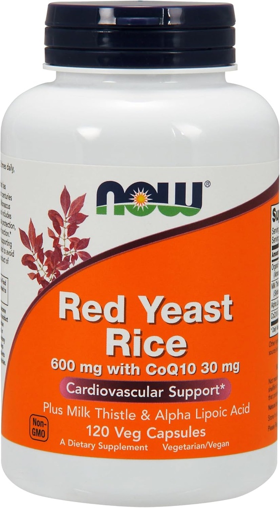 Jetzt Lebensmittel, Rotes Hefe mit Co Q10 Ala, 120 Veggie Kapseln