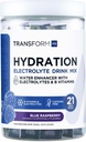 Transformer le mélange de boisson d'hydratation HQ (21 paquets à usage unique, framboise bleue) - Mélange de supplément d'hydratation avec des vitamines et des électrolytes