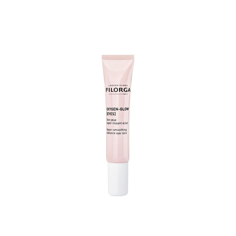 Filorga Oxygen-Glow Super Smoothing Eye Cream, kombiniert Hyaluronsäure und Enzyme für schnelle tägliche Behandlung von müden Augen, Puffiness und dunklen Kreisen, 0,5 Fl Oz (Pack von 1)