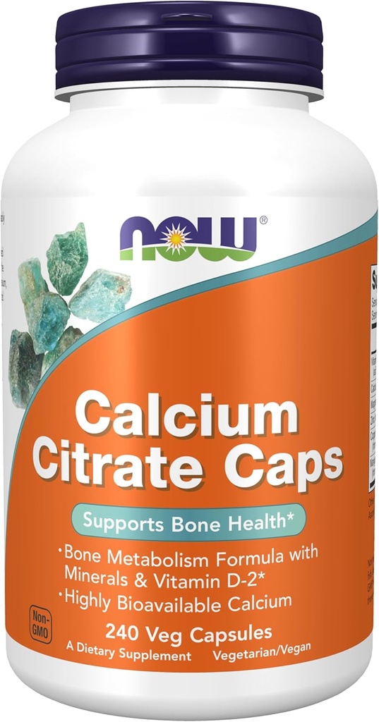 JETZT Nahrungsergänzungsmittel, Calciumcitrat mit Vitamin D, Magnesium, Zink, Kupfer und Mangan, 240 Veg Kapseln