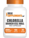 BulkSupplements.com Chlorella Kapseln - Gebrochene Zellwand, Chlorella Supplement - Superfood-Ergänzung, Vegan & Glutenfrei, 5 Kapseln pro Servierung, 150 Zähler (Pack von 1)