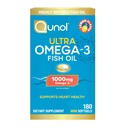 Qunol Fischöl Omega 3 Mini Softgels, 1000mg Omega 3 EPA + DHA, Ultra Pure Supplements, Herzgesundheitsunterstützung, Zitronengeschmack, einfach zu schlucken Minis, 3 Monate Versorgung, 180 Zähler