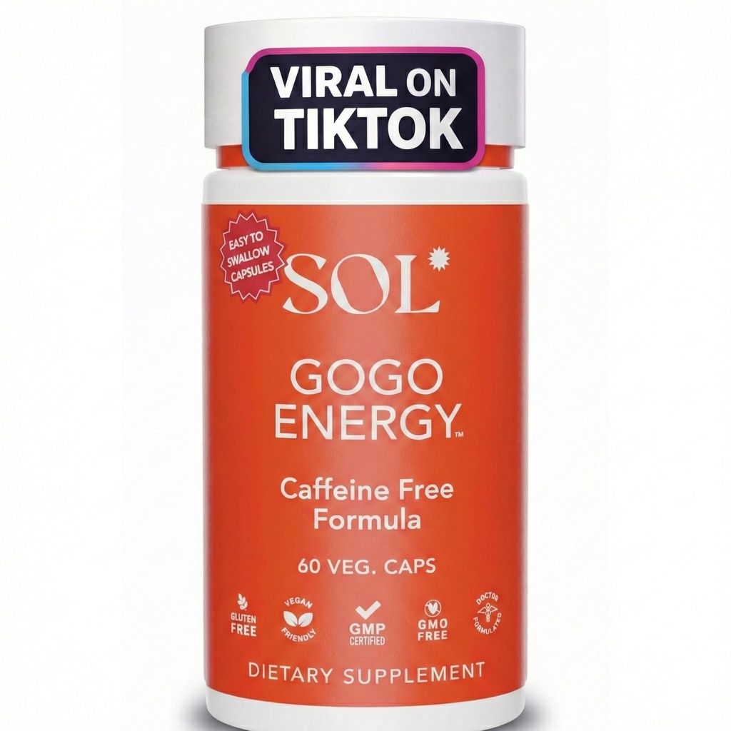 GoGo Energy Supplement: Natural Energy Boost, Cortisol Regulation, Focus Support, Kräuter Alternative für Männer & Frauen