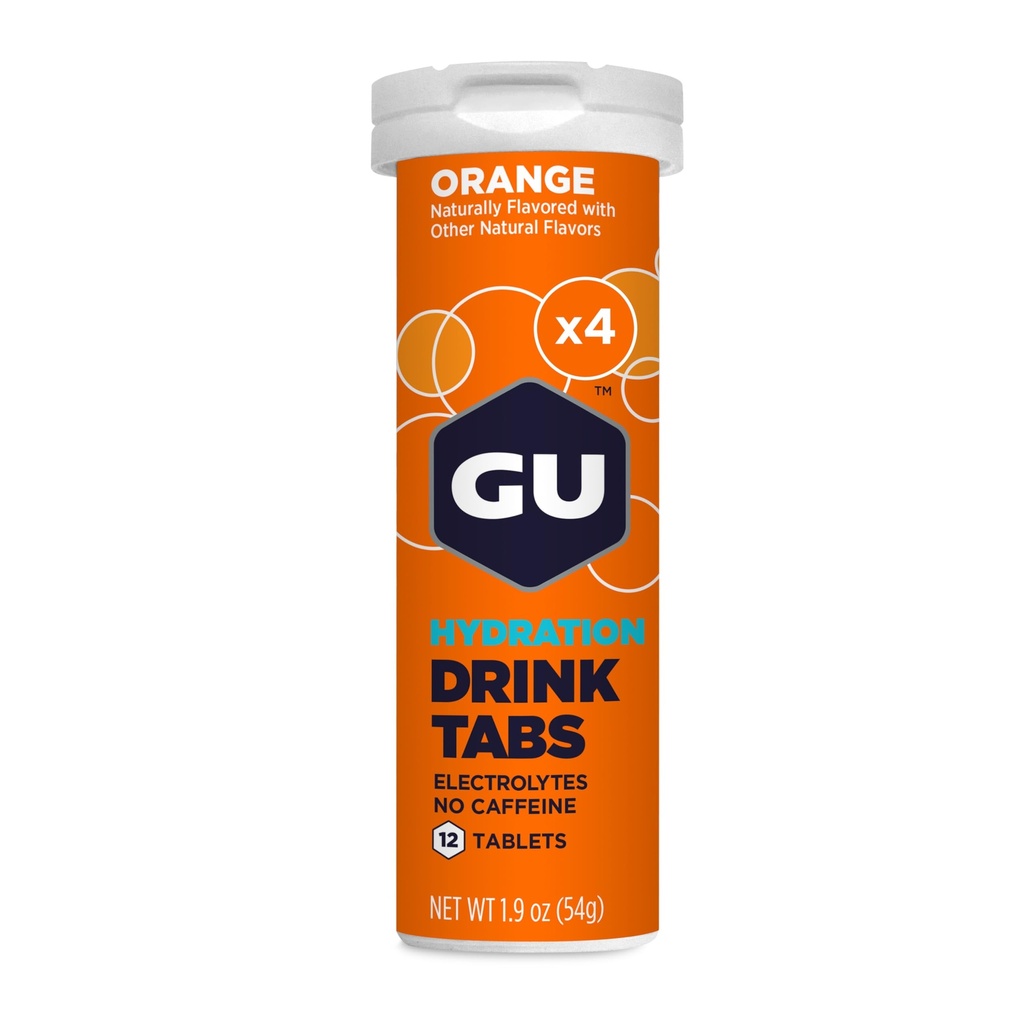 GU Energy Hydration Elektrolyt Getränke Tablets, Enhanced Endurance Sportgetränk für Laufen, Radfahren, Triathlon, 4-Count (48 Servierungen), Orange