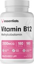 Vitamin B12 2000mcg - Methylcobalamin, Essentials (180 Portionen, 180 Kapseln)