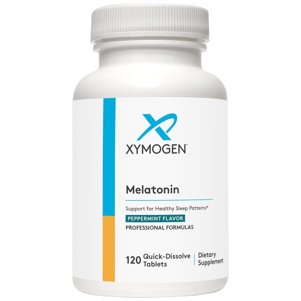 XYMOGEN Mélatonine - Peppermint Lozenges - Supplément de mélatonine de 3 mg pour la nuit, antioxydant + support immunitaire (120 comprimés à dissolution rapide)