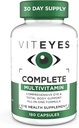Viteyes Complete Eye & Total Body Health Multivitamin Nutritional Supplement, 180 Capsules, White