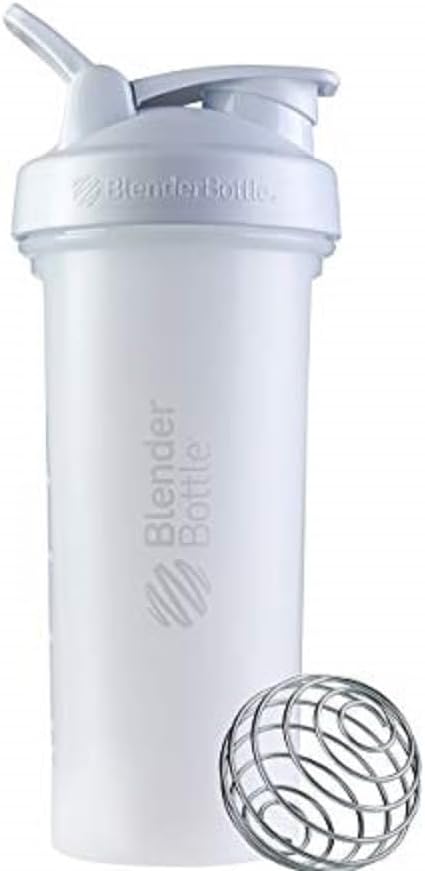 BlenderBottle Classic V2 Shaker Bottle Perfekt für Protein Shakes und Pre Workout, 28-Ounce, Weiß