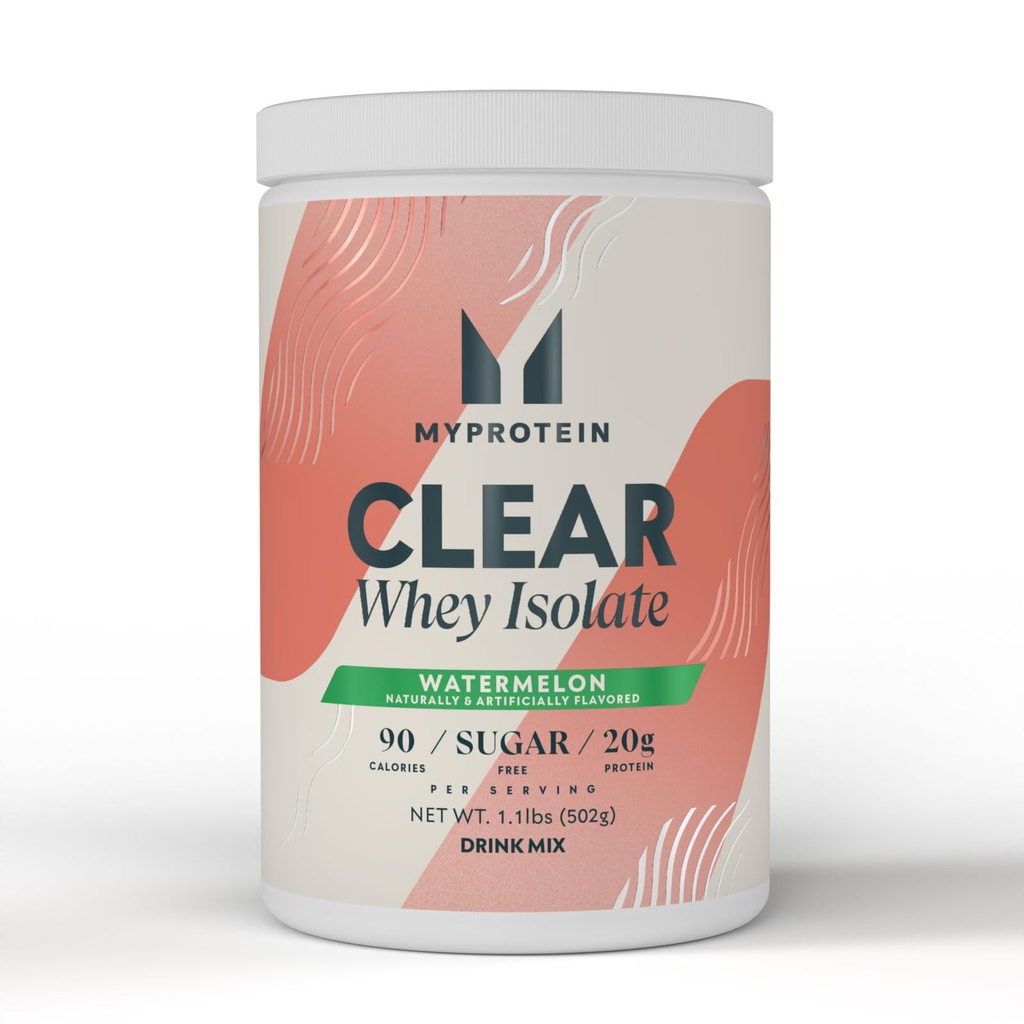Myprotein Clear Whey Isolate Protein Powder, 1.1 Lb (20 Servierungen) Wassermelone, 20g Protein pro Servierung, Natürlich aromatisierte Getränkemischung, Tägliche Proteinaufnahme für Superior Performance