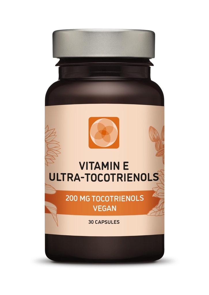 Ultra Tocotriénol 200 mg Vitamine E Vegan – Tous les 4 tocotriénols - Alpha Tocotriénol + Beta Tocotriénol + Gamma Tocotriénol + Delta Tocotriénol – Pas de tocophérols (30)