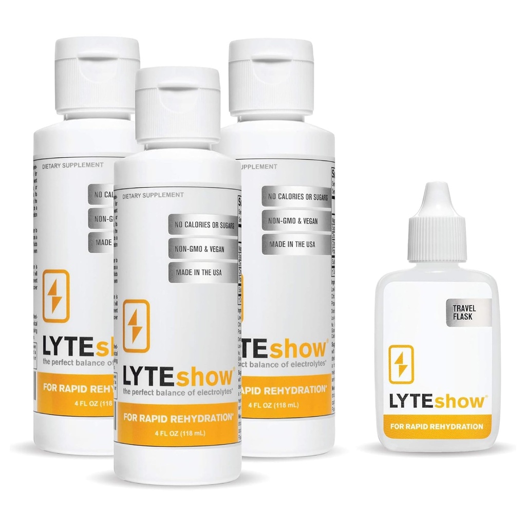 LyteLine LyteShow supplément d'électrolyte sans sucre, 3 packs, 120 portions - Keto Friendly, zinc et magnésium pour réhydratation rapide, entraînement, récupération musculaire et énergie - végétalien