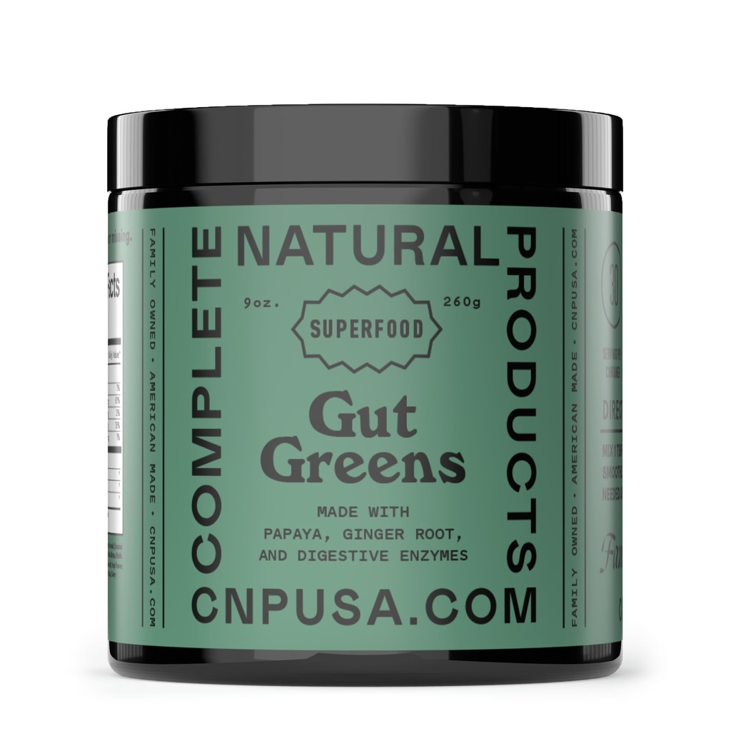Gut Greens Superfood Pulver-Formel-Ergänzung - Erstaunlich Raw Digestive Enzym-Ergänzungen Grasmischung, 9oz, 30 Portionen