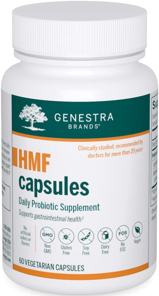 Genestra Marques HMF Capsules Formule probiotique pour soutenir Gut Flora saine 60 Capsules